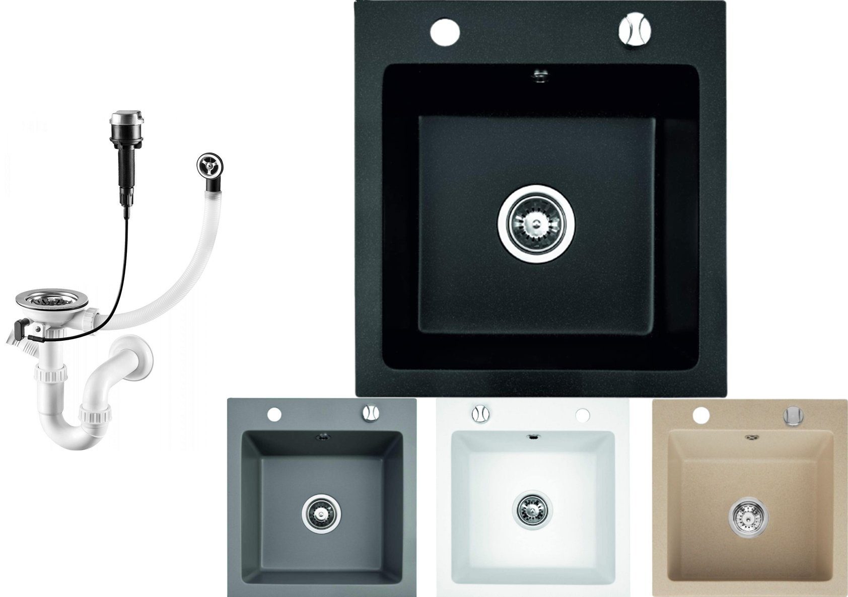 Faizee Möbel Granitspüle Granitspüle 48x50cm Küchenspüle inkl. Siphon Einba günstig online kaufen