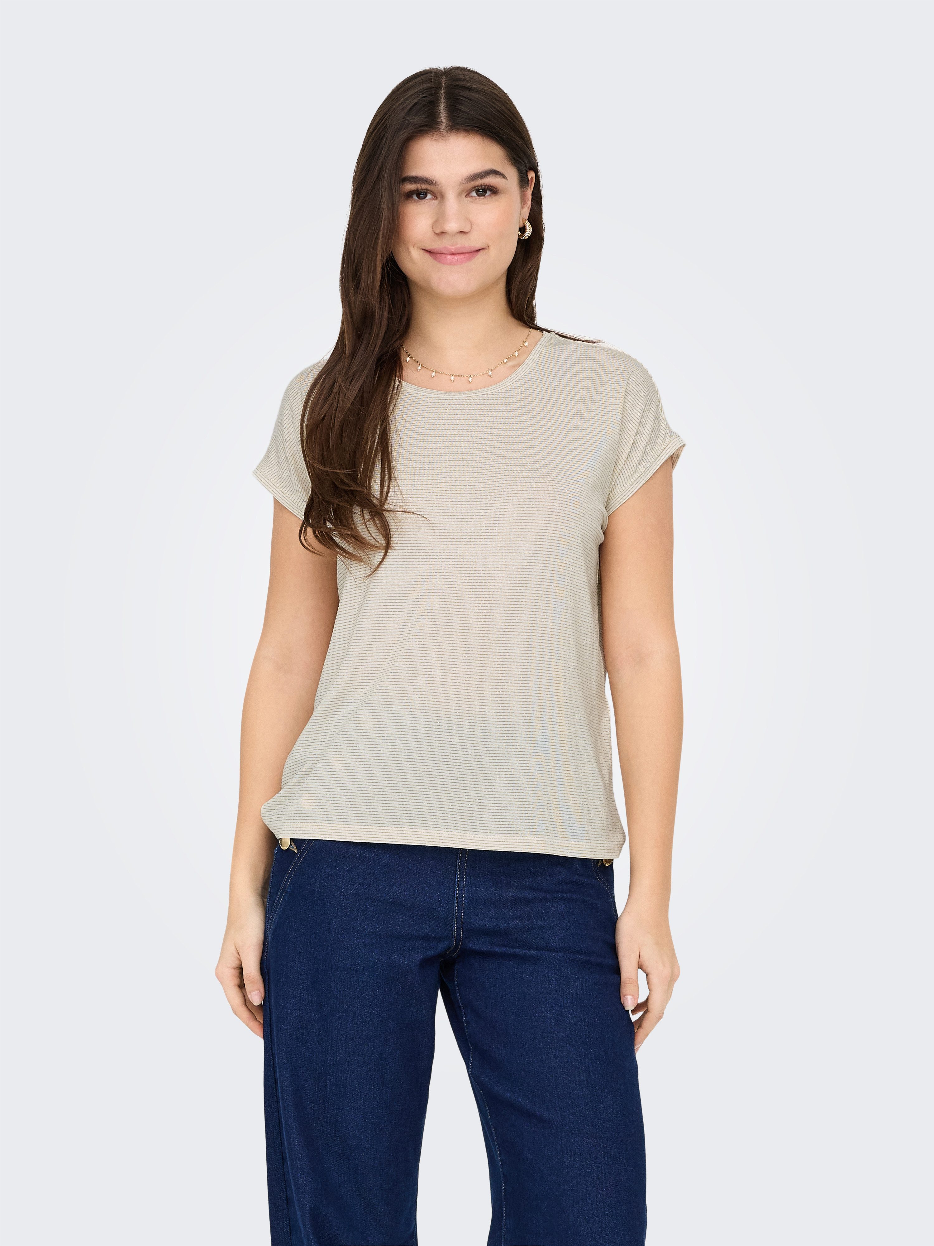 ONLY Kurzarmshirt ONLCLAUDIA S/S GLITTER STRIPE günstig online kaufen