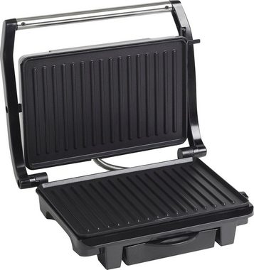 bestron Kontaktgrill ASW113S Sandwich-/Panini-Kontaktgrill, 1000 W, antihaftbeschichtet, mit Auffangschale, Schwarz