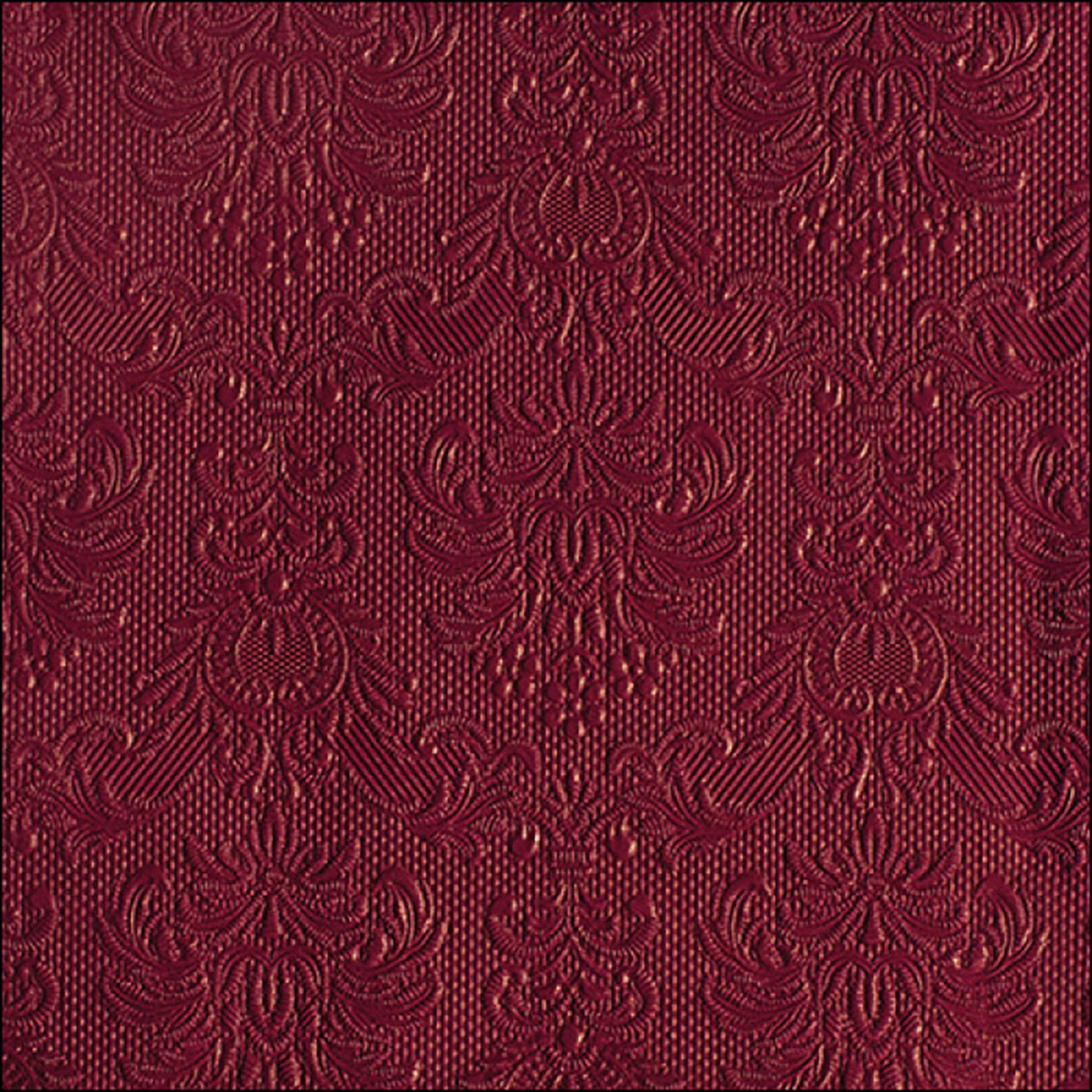 Ambiente Luxury Paper Products Papierserviette, Servietten Papier 33x33cm Elegance geprägt 15 Stück Bordeaux