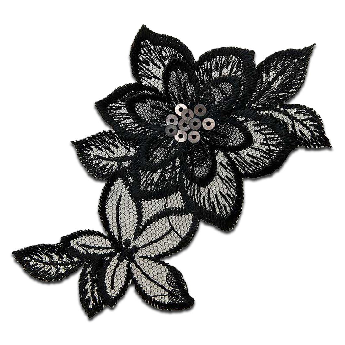 Mono-Quick Aufnäher Bügelbild, Aufbügler, Applikationen, Patches, Flicken, zum aufbügeln, Polyester, Blume Blüte Pflanze - Größe: 3,4 x 3,2 cm