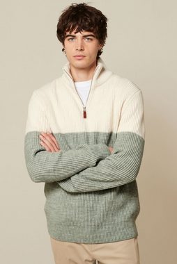 Next Troyer Pullover mit kurzem RV und Farbblockdesign (1-tlg)