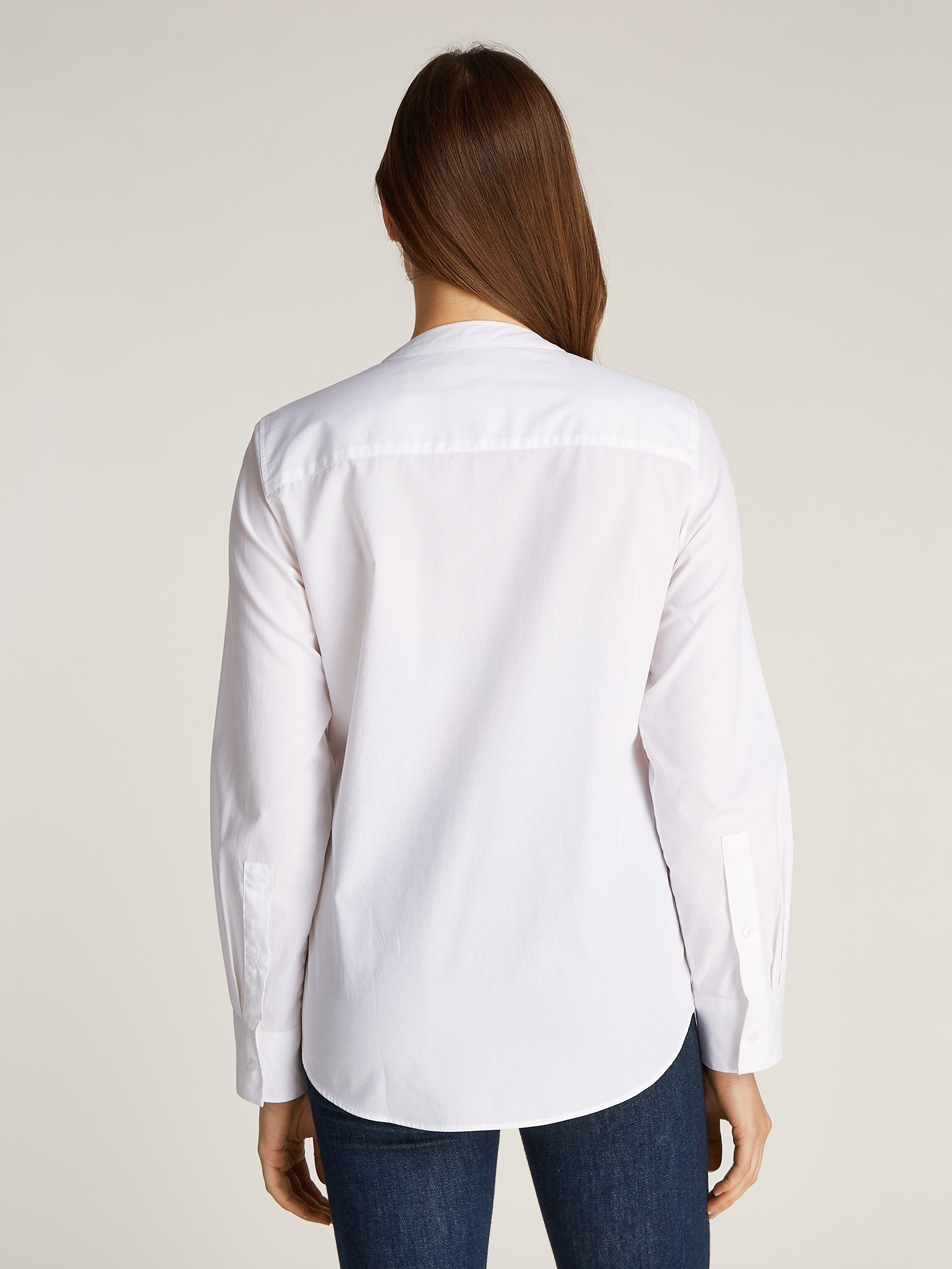 Tommy Hilfiger Shirtbluse COLLARLESS POPLIN REGULAR günstig online kaufen