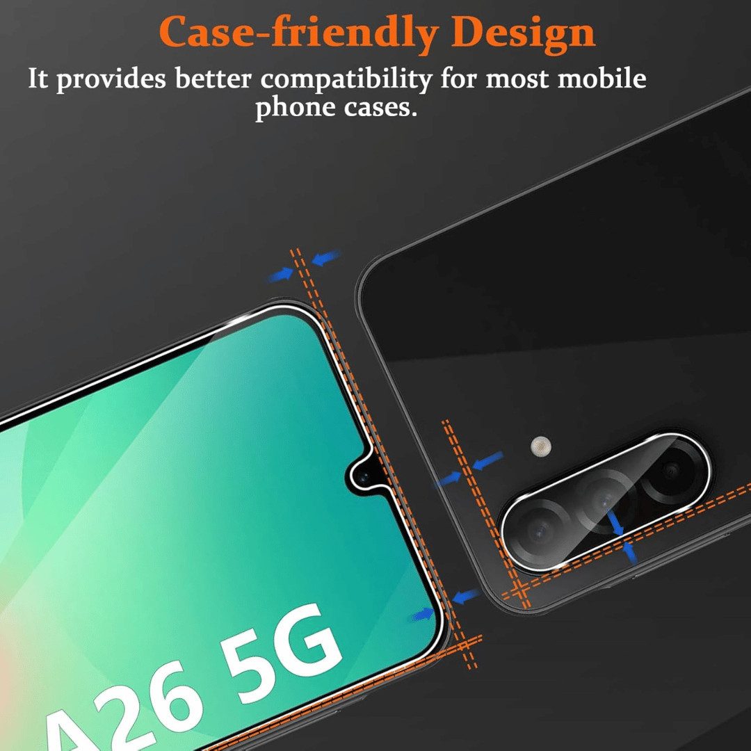 SmartUP Displayschutzglas 2X Schutzglas für Samsung Galaxy A26 5G Panzerfolie Display Full 9H für Für Samsung Galaxy A26 5G, kompletter Displayschutz – Bild 5 von 5