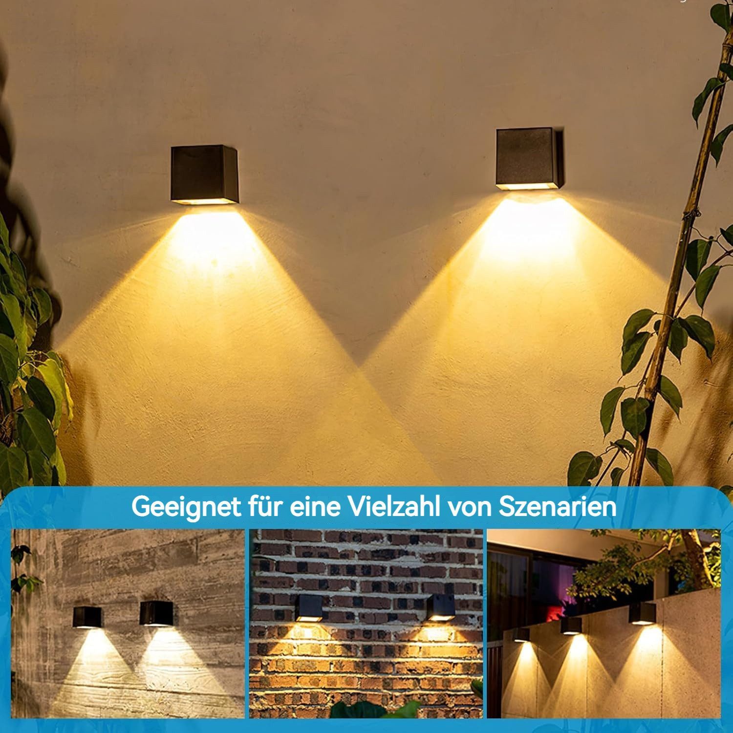 BlingBin Außen-Wandleuchte Solar Wandlampe Außen Wasserdichte günstig online kaufen
