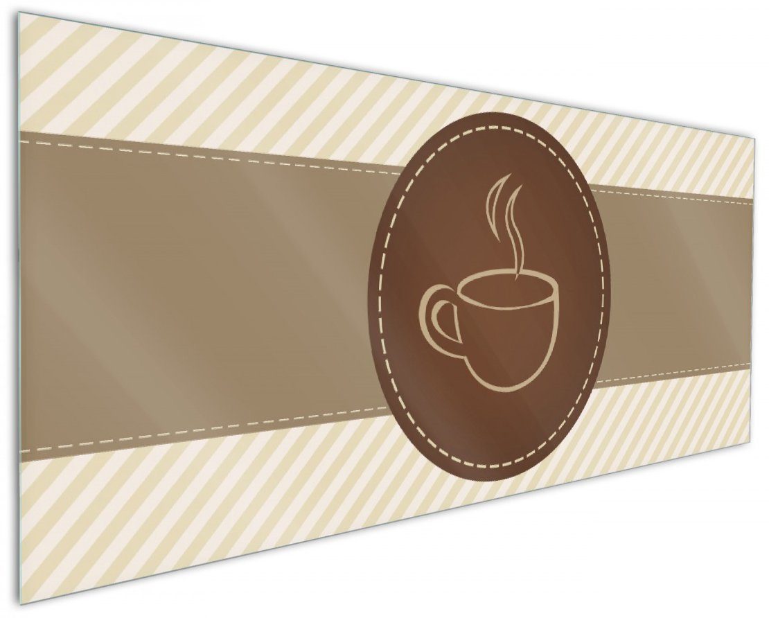 Wallario Küchenrückwand Kaffee-Menü - Logo Symbol für Kaffee, (1-tlg)