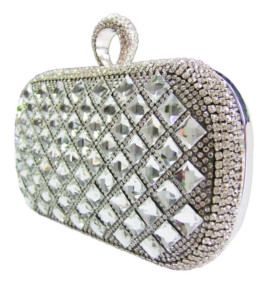 Trachtenland Kostüm Elegante Handtasche 'Mosaik', Clutch Silber