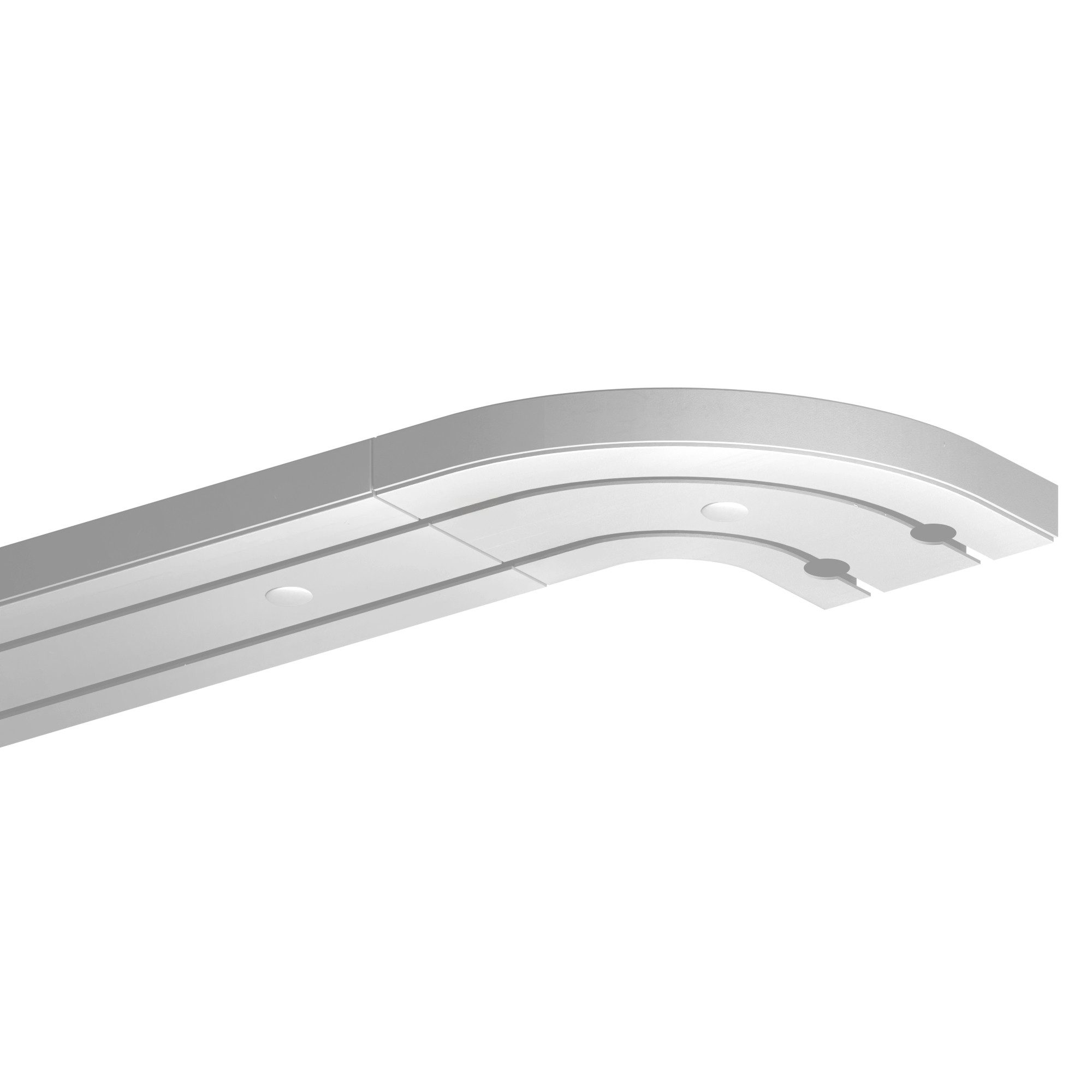 Bestlivings Gardinenschiene Innenlauf Komplettset 90 bis 480 cm, 2-läufig, mit Bohren, verschraubt, Kunststoff, flach, weiß