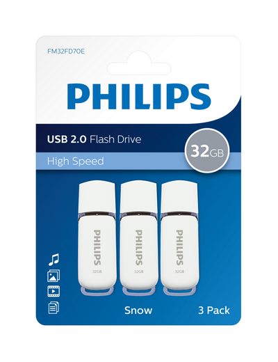 Philips »FM32FD70E/00« USB-Stick (USB 2.0, Lesegeschwindigkeit 23,00 MB/s, 32GB, USB2.0, 3-pack)