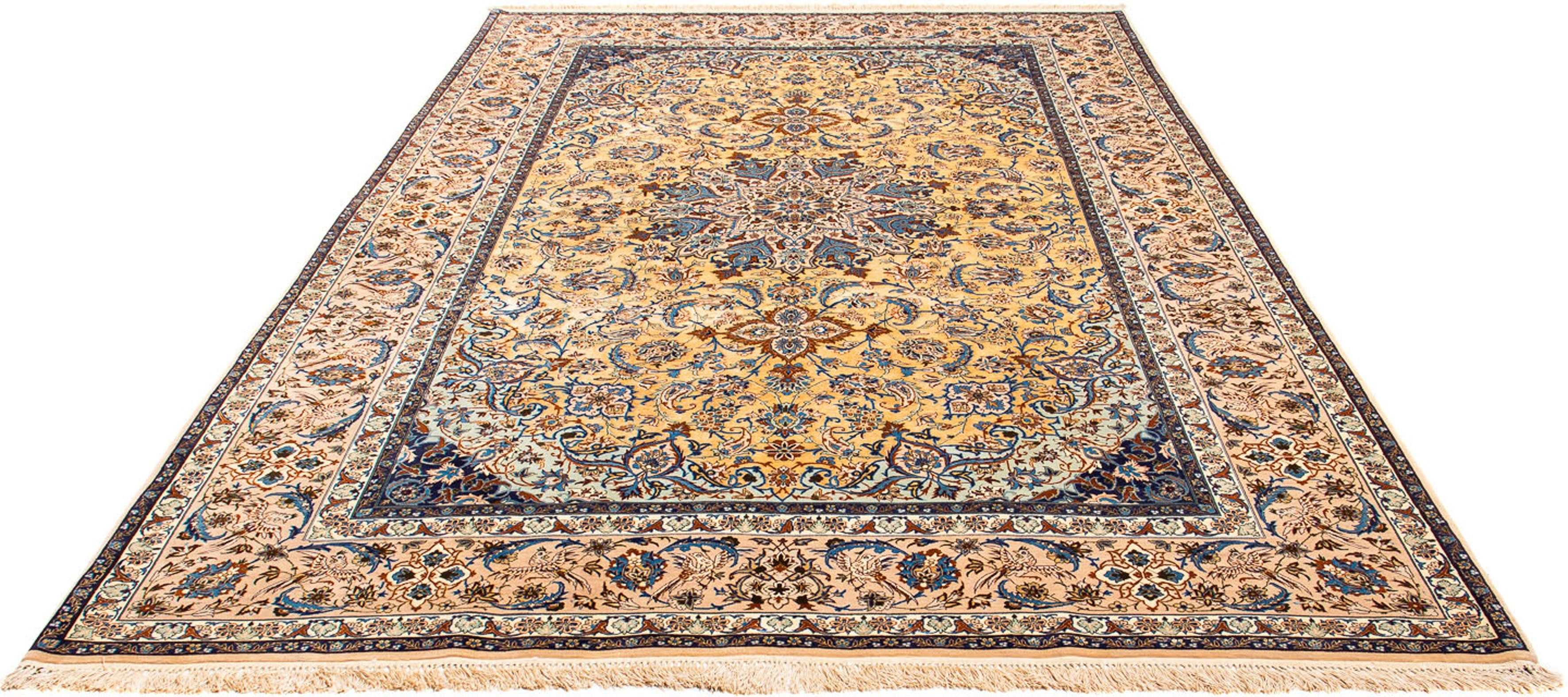 Orientteppich Perser - 310 6 morgenland, cm Zertifikat Höhe: mit Wohnzimmer, beige, - Handgeknüpft, mm, - Premium rechteckig, Isfahan Einzelstück 206 - x