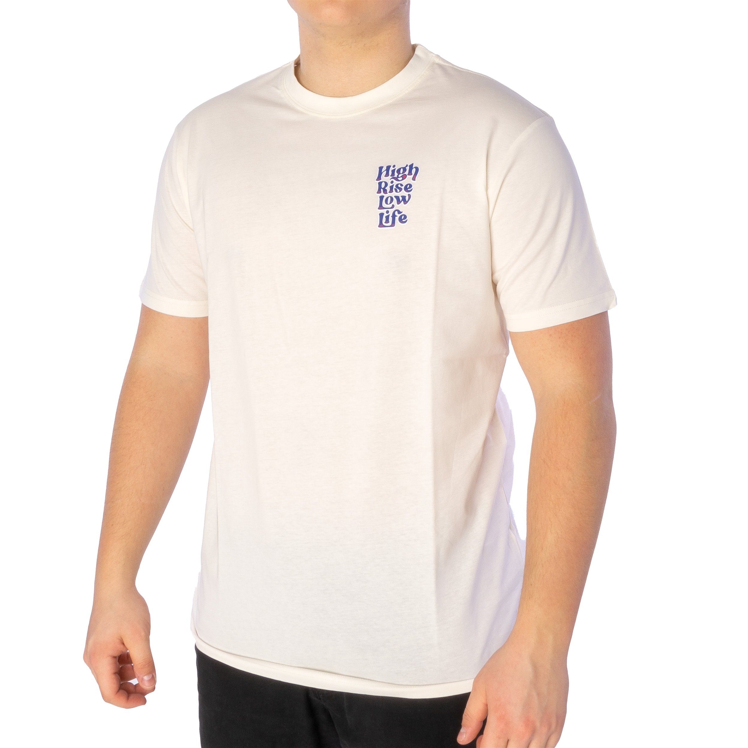iriedaily T-Shirt T-Shirt Iriedaily High Rise Low Life "High Rise Low Life" Artwork-Print auf Rückseite