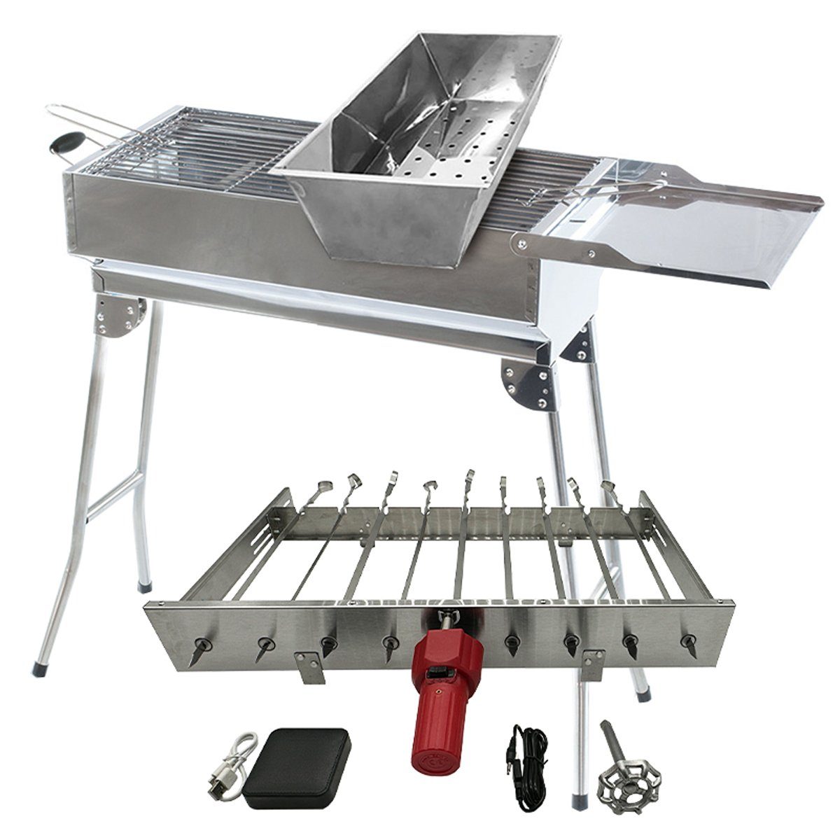 Renschler Line Holzkohlegrill Olymp 9 Schaschlikgrill Set XXL
