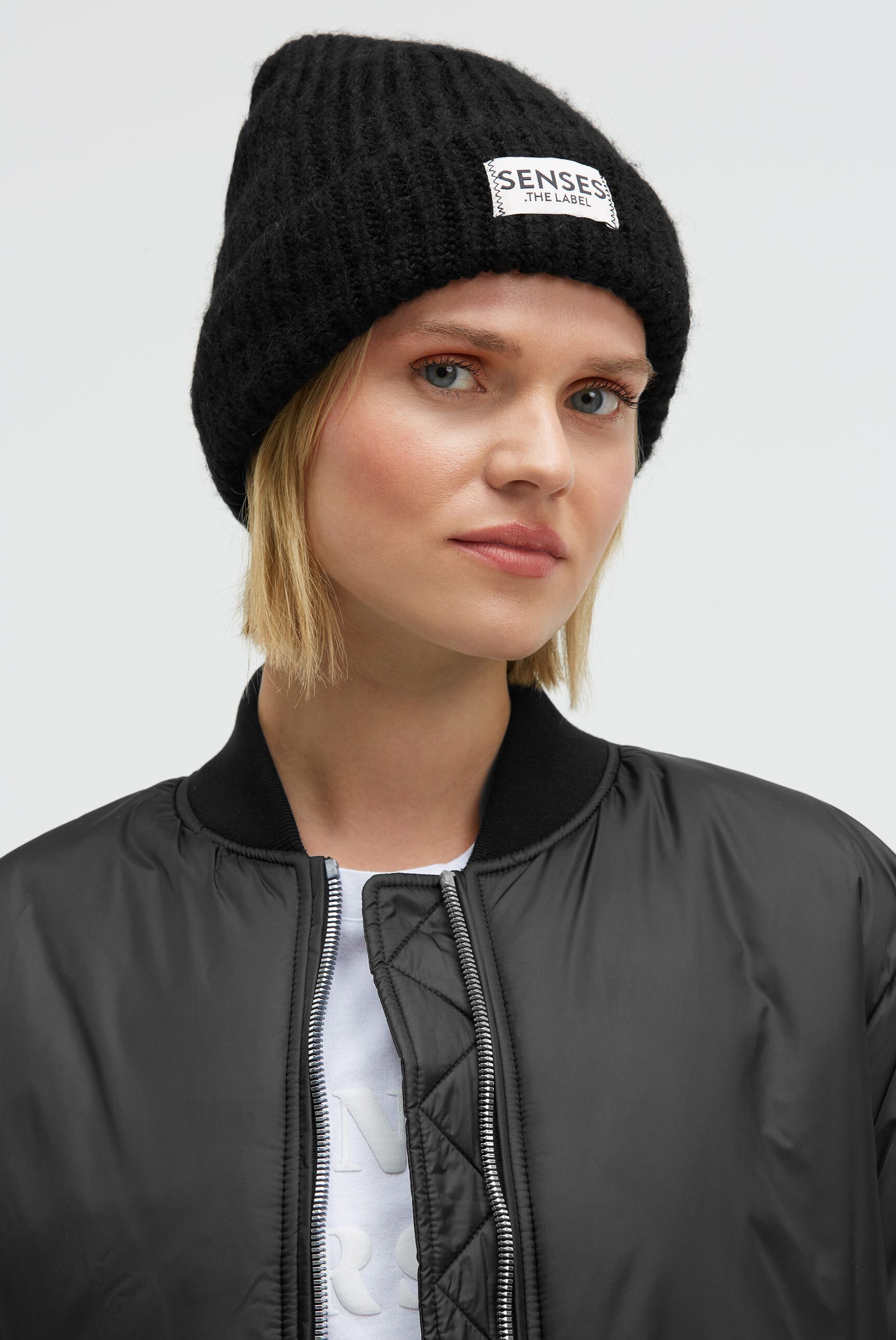 SENSES.THE LABEL Strickmütze mit breitem Umschlag