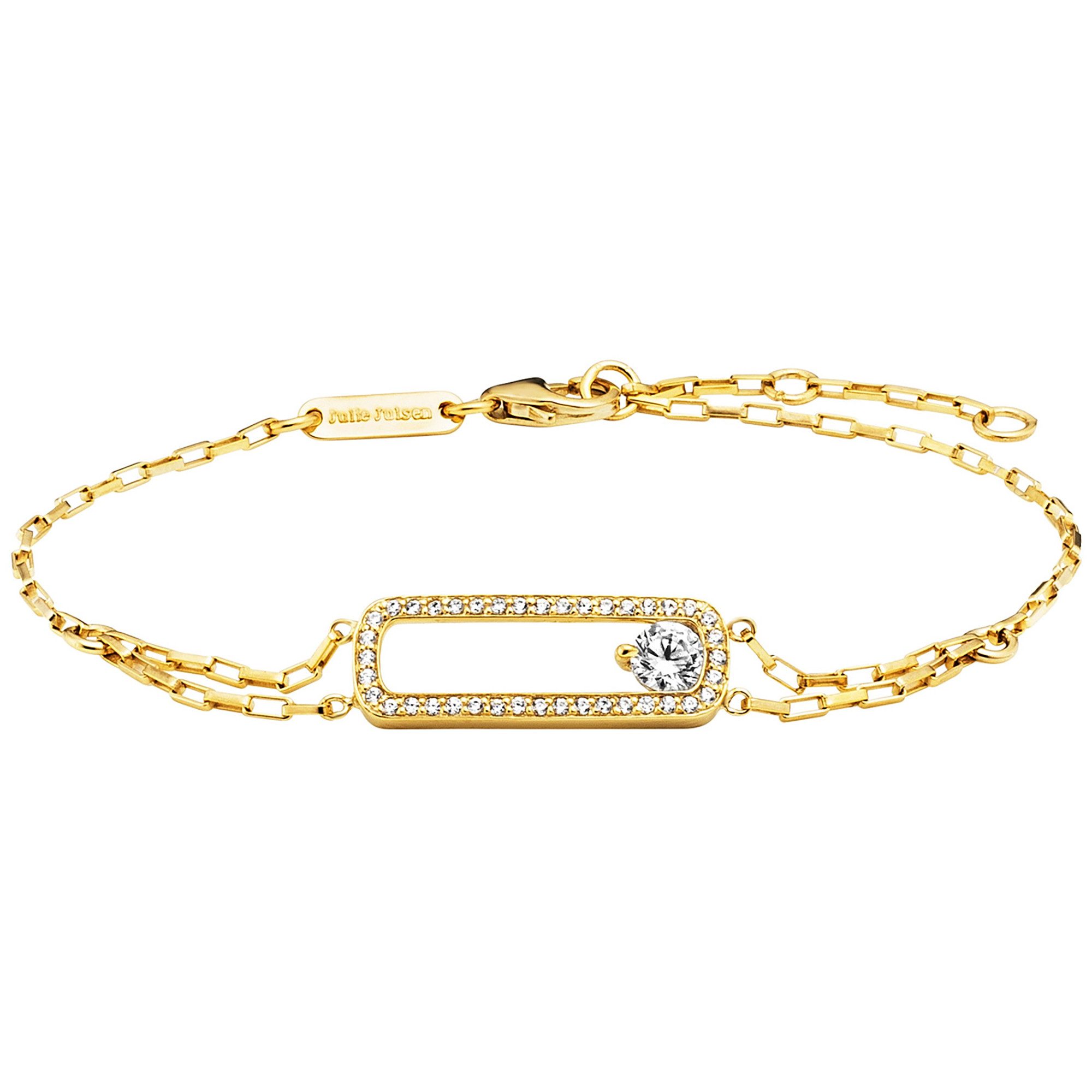 Julie Julsen Armband 925/- Sterling Silber vergoldet 41 Zirkonia