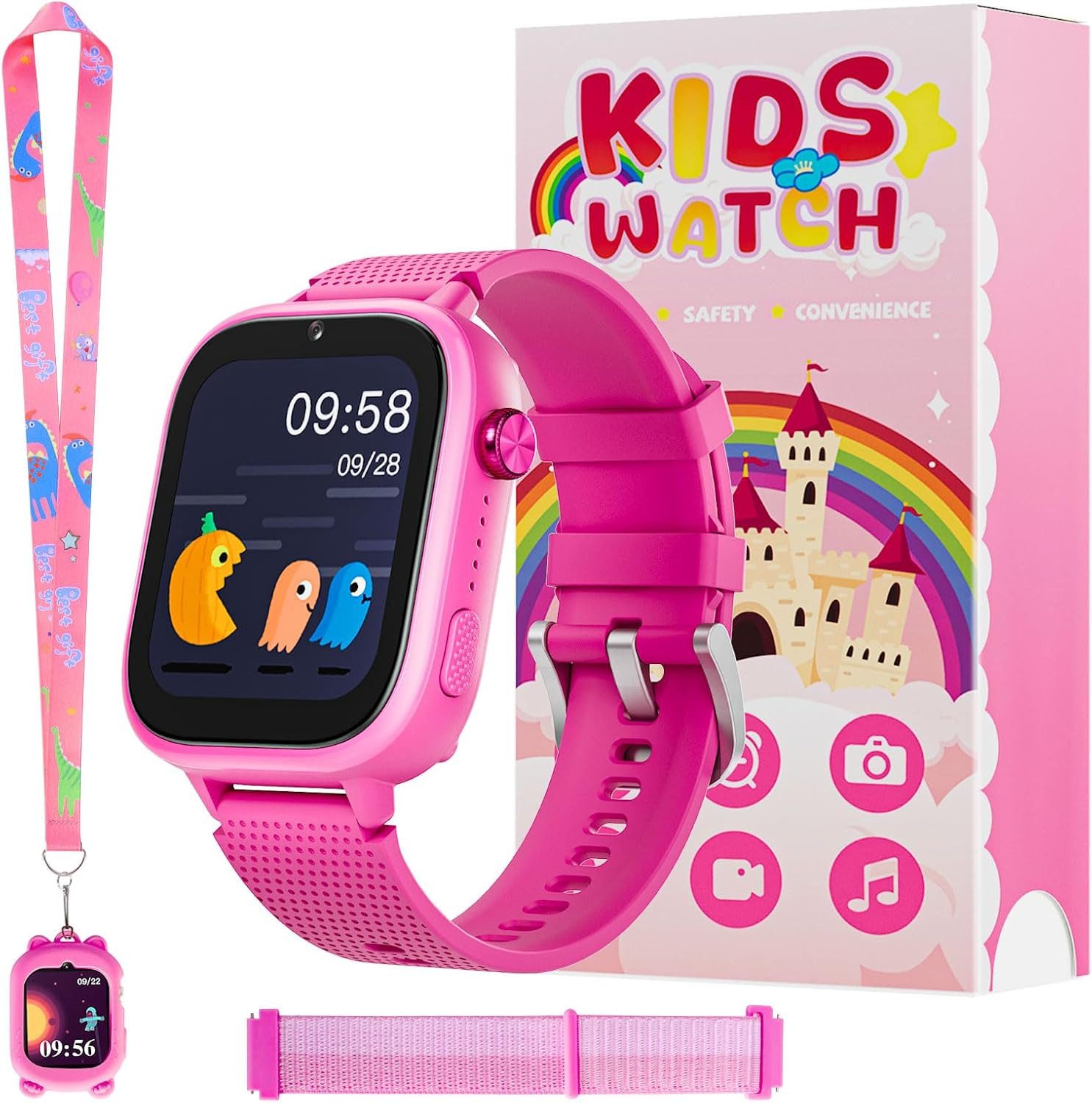OKYUK ‎ D-T18 Smartwatch (4,6 cm, sim-karte), Kinder Smartwatch 4G Videochat