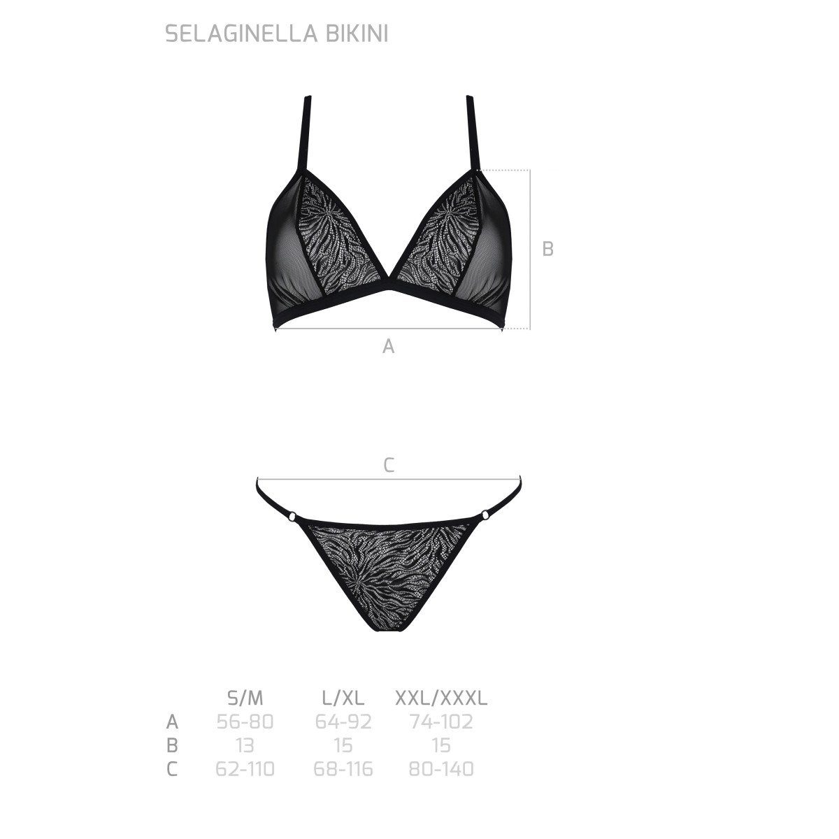 Passion ECO black (L/XL,S/M,XXL) - Collection Eco bikini Selaginella PE Bustier