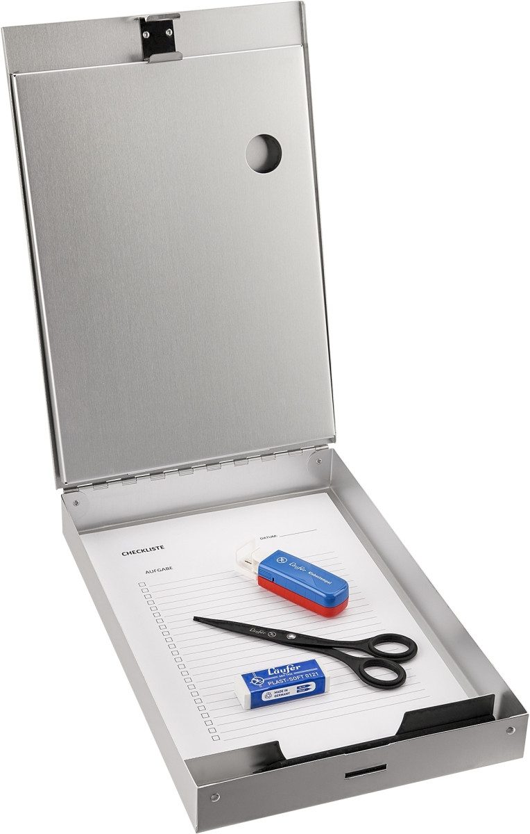 Schreibmappe Klemmbrett CruiserMate A4 Aluminium mit Dokumentenfach.