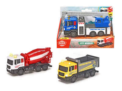 Dickie Toys Spielzeug-Krankenwagen City Worker 3 Fahrzeuge Licht und Sound Baufahrzeuge