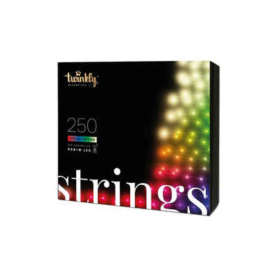 twinkly LED-Lichterkette STRINGS, 250 5mm LED RGBW, Schwarzes Kabel, 20m, WiFi, Gen II, IP44