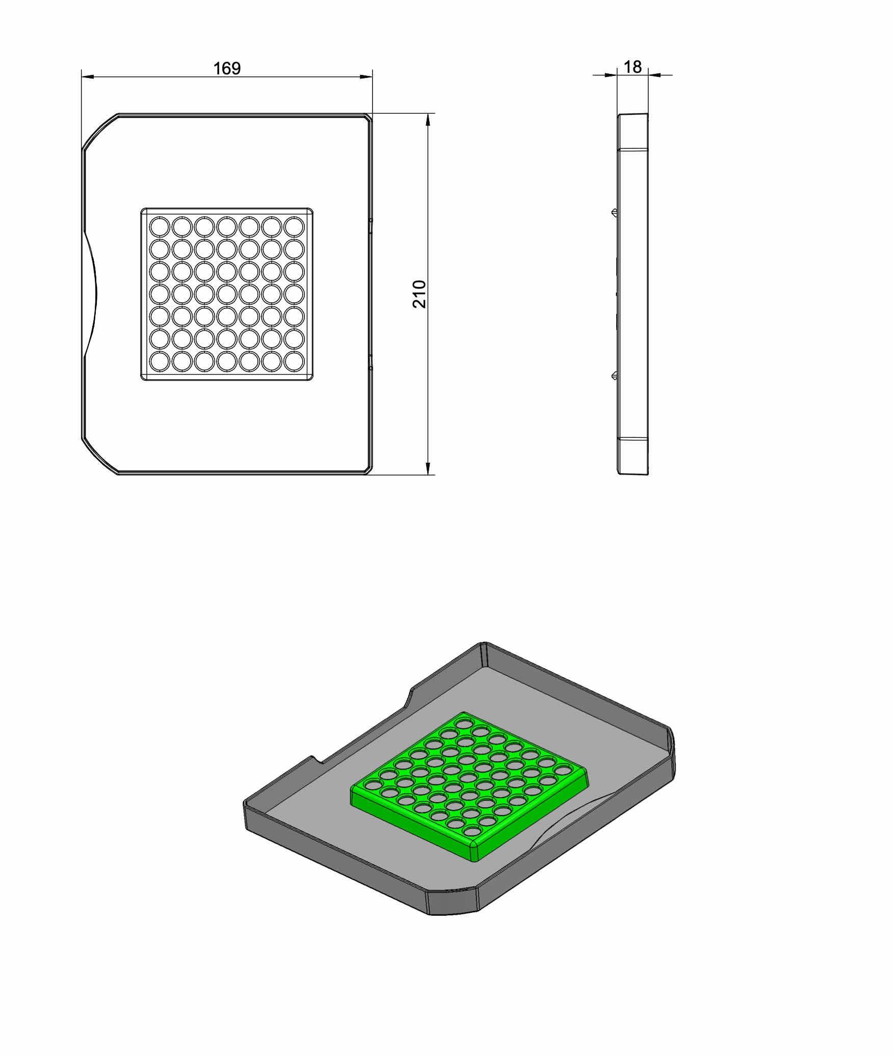 Naber Einbaumülleimer NABER Biodeckel COX BASE, anthrazit, für 4/ 6/ 7/ 10 und 12,5 Liter