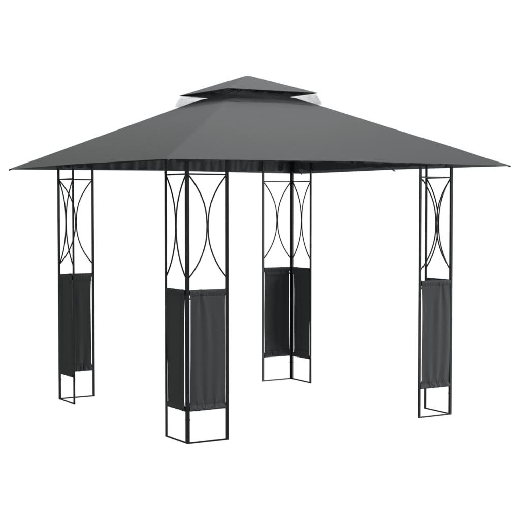 furnicato Pavillon Trendiger Gartenpavillon 300x300x270 cm Anthrazit mit Stahlrahmen