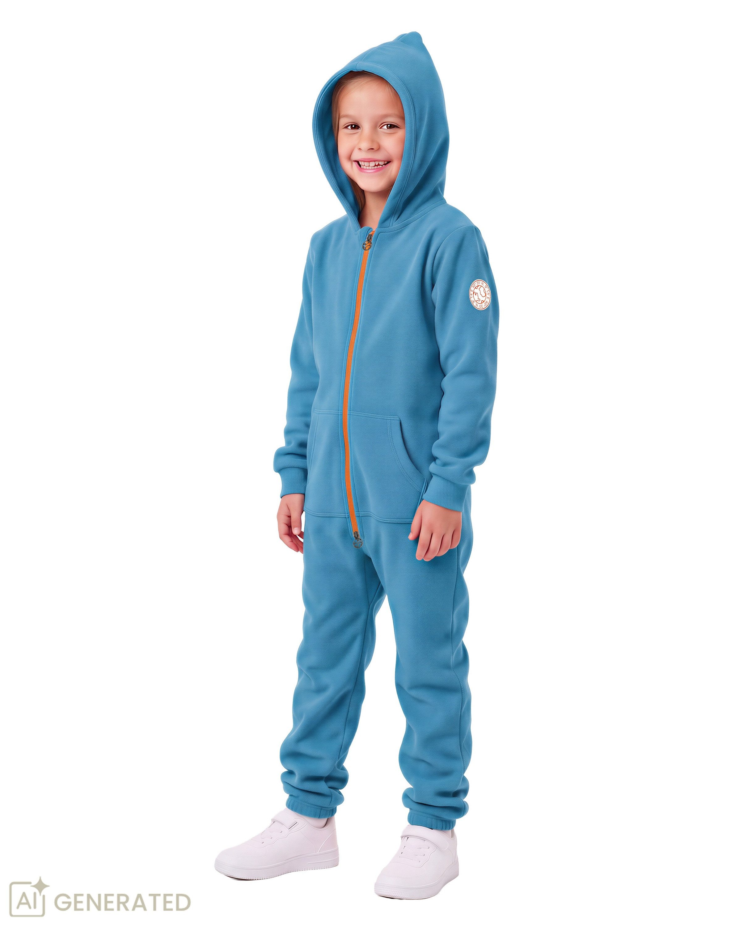 Gradnetz Jumpsuit Kinder Jungen Mädchen Overall Onesie Anzug Kids (1-tlg) Bio-Baumwolle - Kinnschutz - Kuschelig-weich - elastische Bündchen