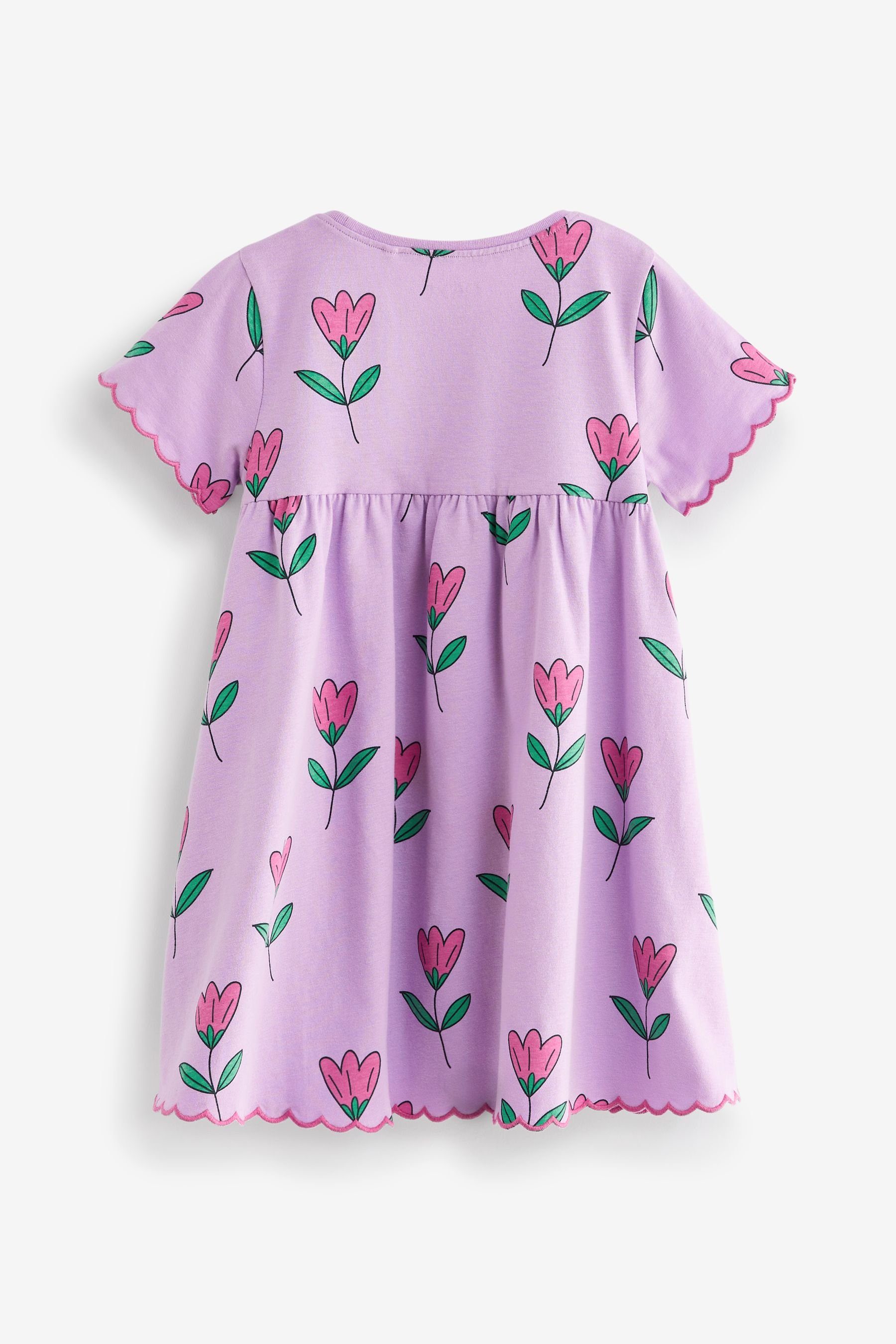 Next Jerseykleid Kurzärmliges Jersey-Kleid (1-tlg) Lilac