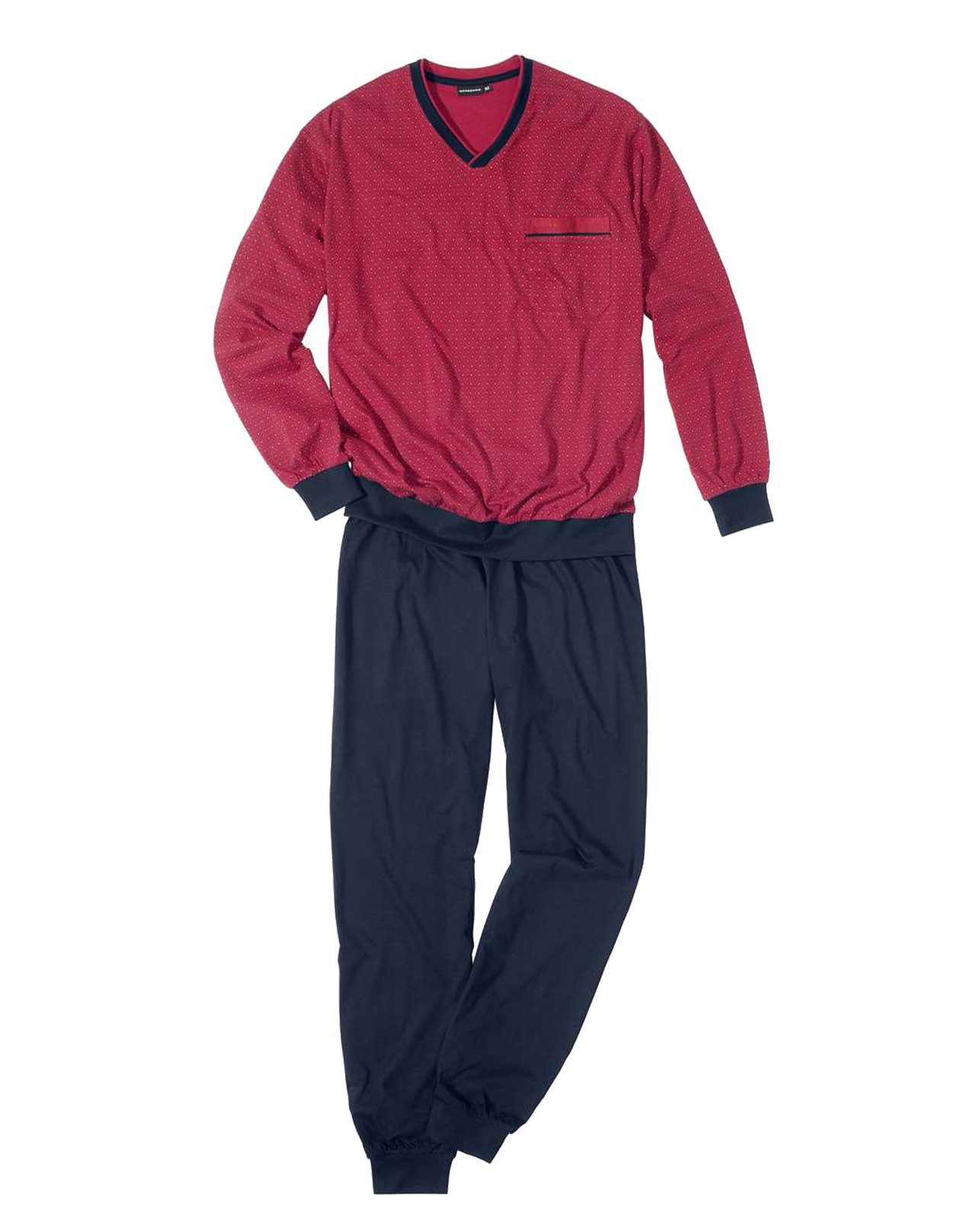 GÖTZBURG Pyjama Manhattan V-Ausschnitt, Bündchen (1 günstig online kaufen