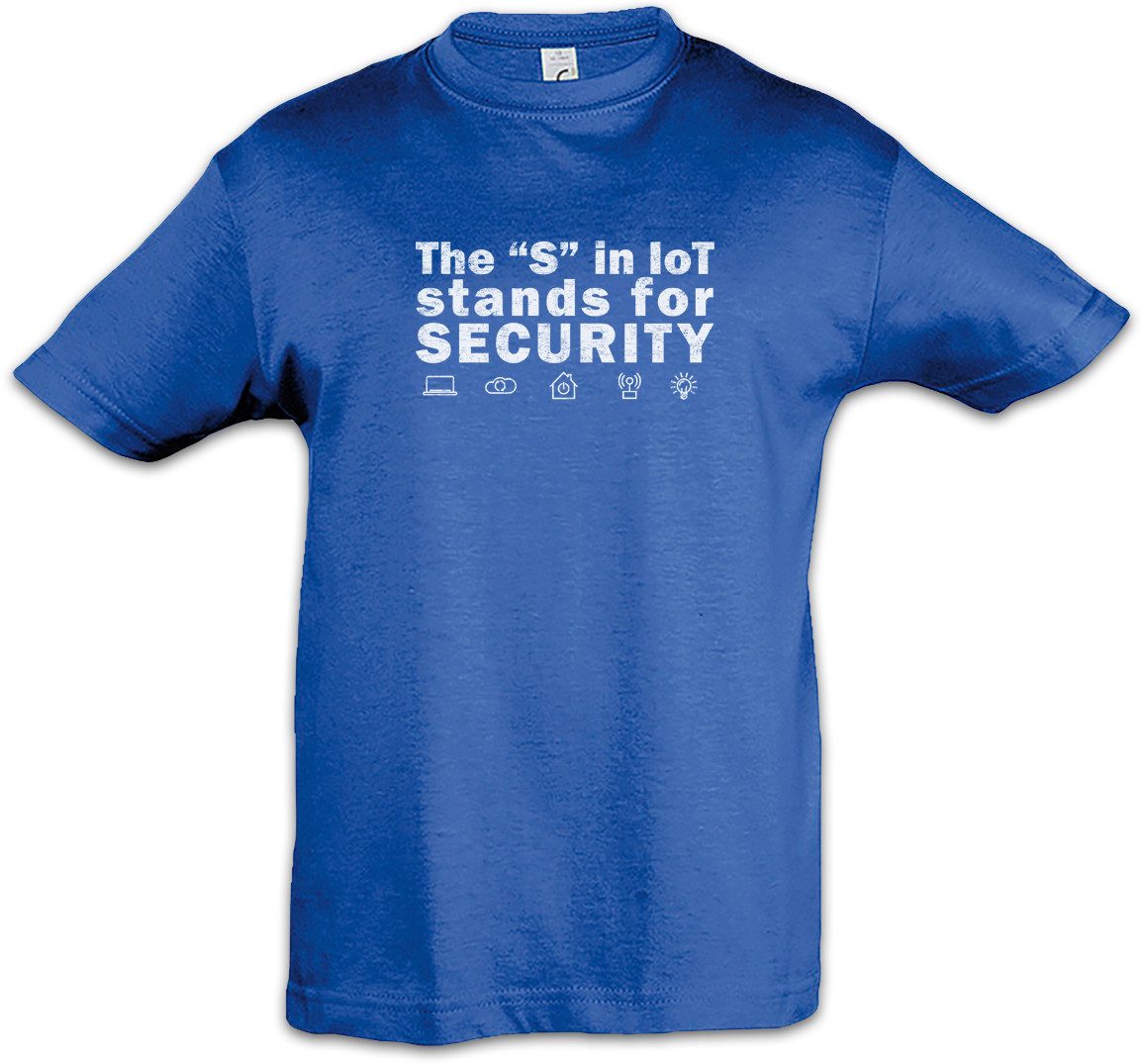 Print-Shirt The S In IoT Kinder T-Shirt IoT M2M Machine to Machine 5G Connectivity