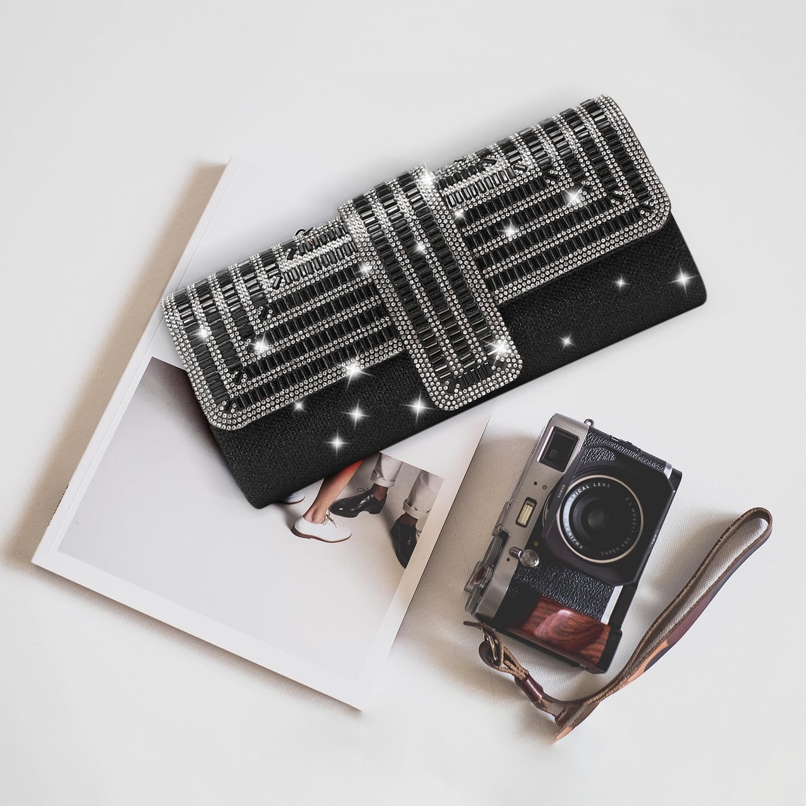 Coonoor Clutch Glänzende Pailletten Abendtaschen,Envelope Handtasche, für Hochzeit, Party, Bankett, Feiertage