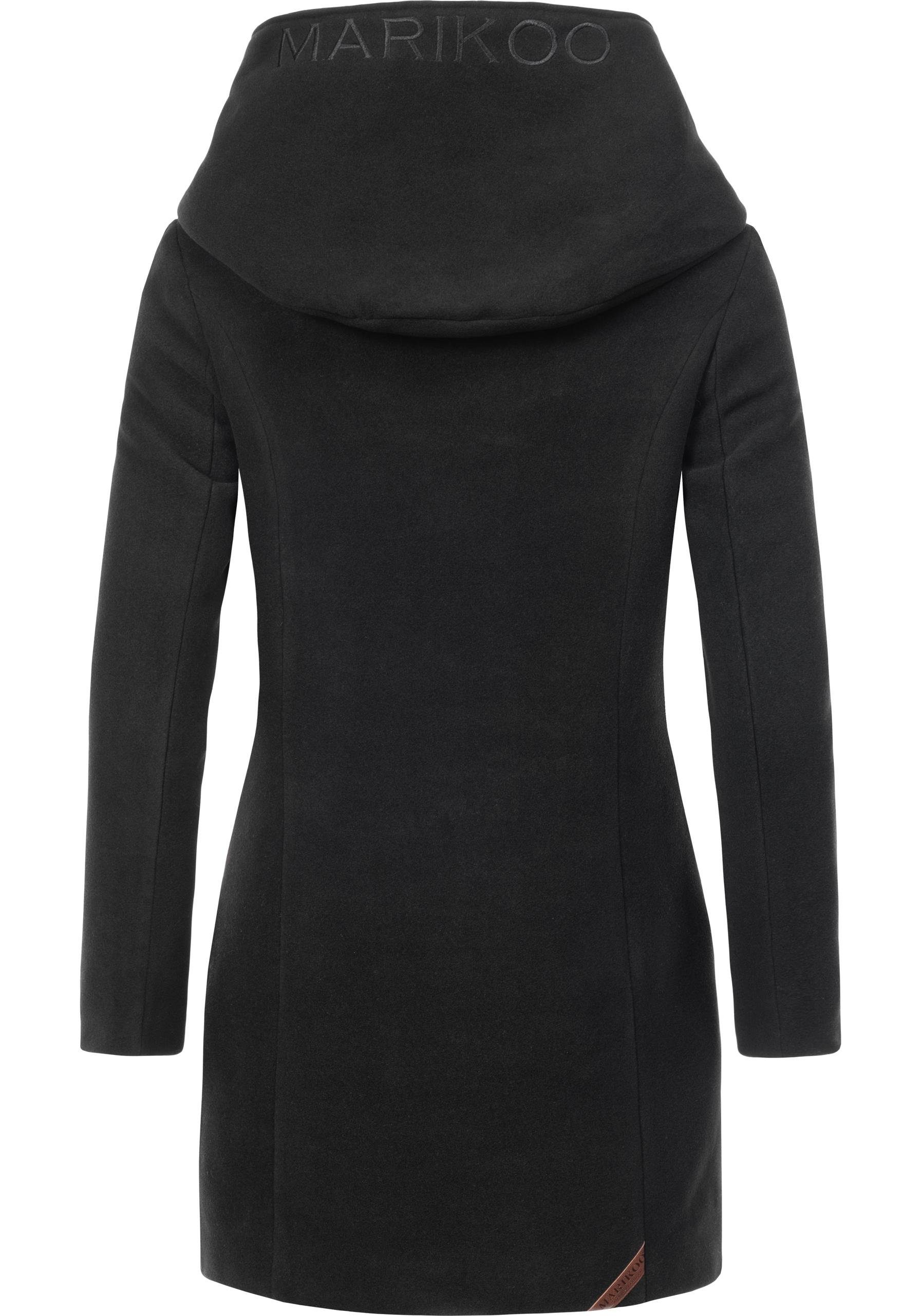 Marikoo Wintermantel Maikoo hochwertiger Mantel in Wollmantel-Optik mit großer Kapuze