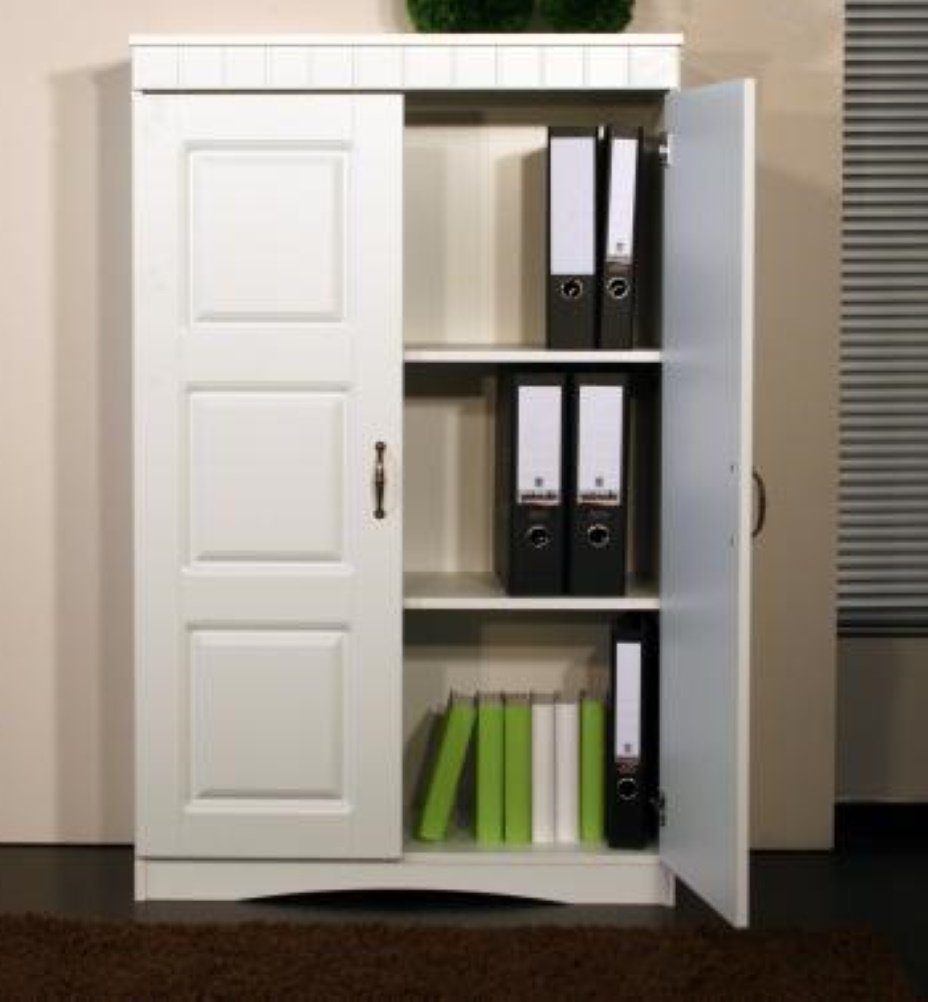 bv-vertrieb Aktenschrank Aktenschrank Büroschrank Mehrzweckschrank Landhausstil weiss