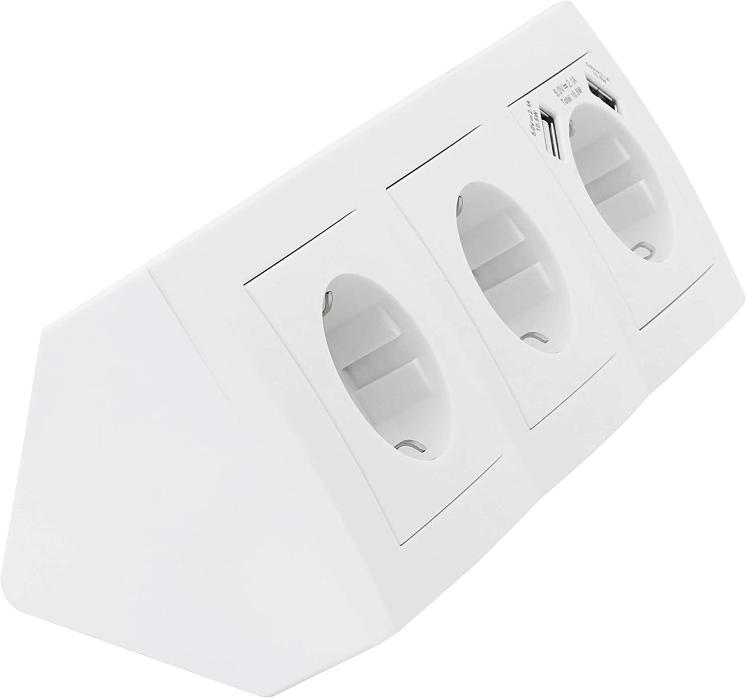 McPower MC POWER - Steckdosenblock Unterbausteckdosen Flair 3-Fach Schutzkonta Mehrfachsteckdose