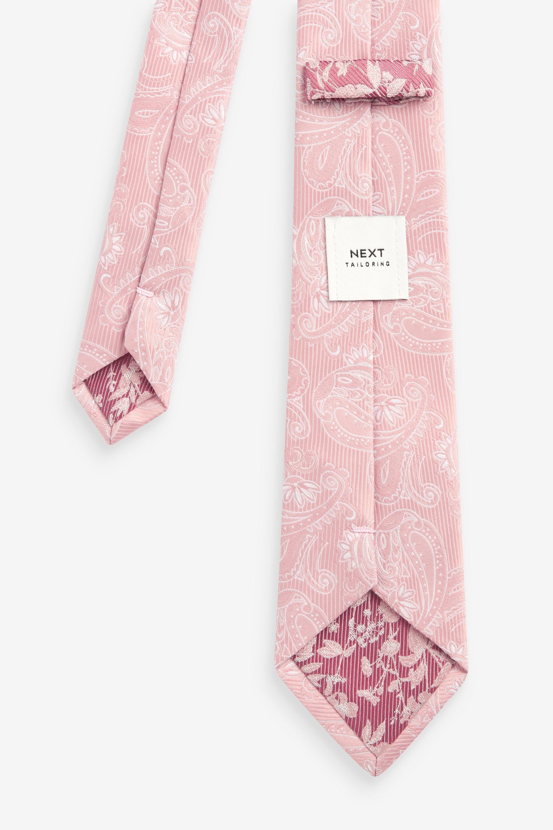 Next Krawatte Fliege, Einstecktuch Kragennadel Pink Set (3-St) im und Light