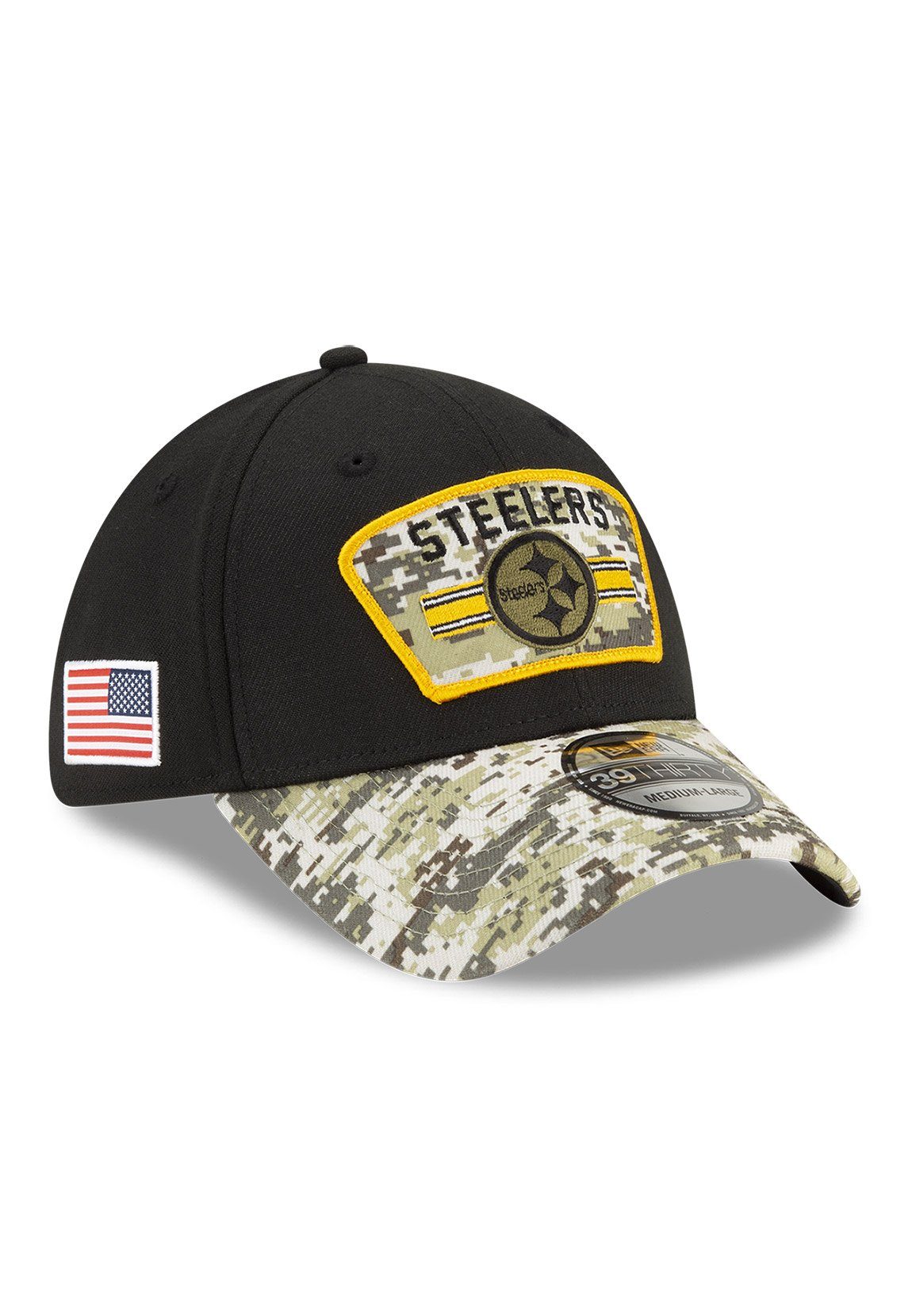 New Service to Camouflage 39Thirty Salute Cap STEELERS Baseball New NFL21 PITTSBURGH Era Cap Schwarz Era