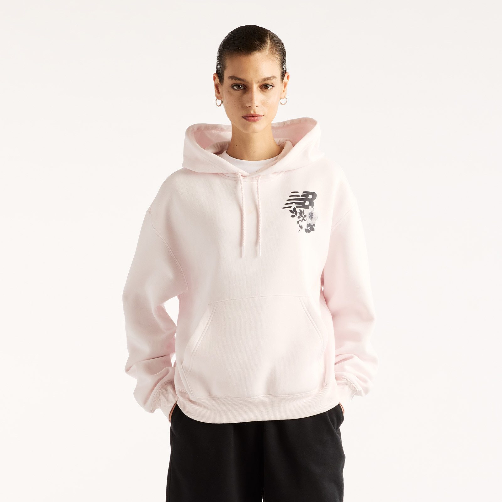 New Balance Kapuzensweatshirt PRESSED FLOWERS HOODIE aus Baumwolle und Polyester, für Erwachsene