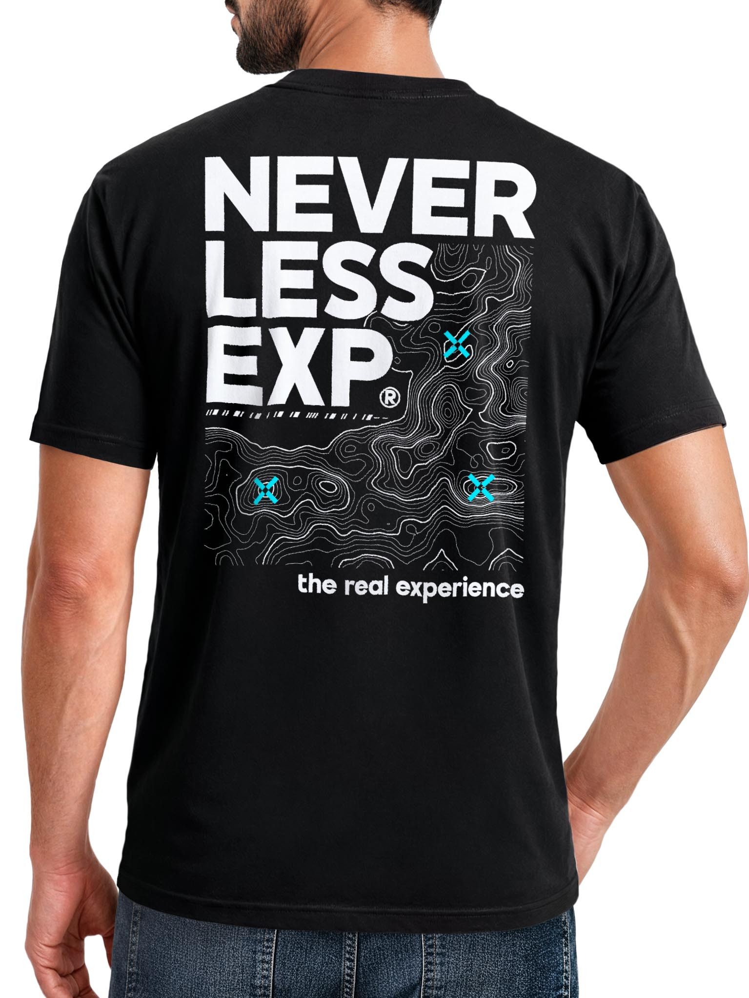 Neverless Print-Shirt Herren T-Shirt Backprint Topografie / Experience Outdoor Natur mit Print