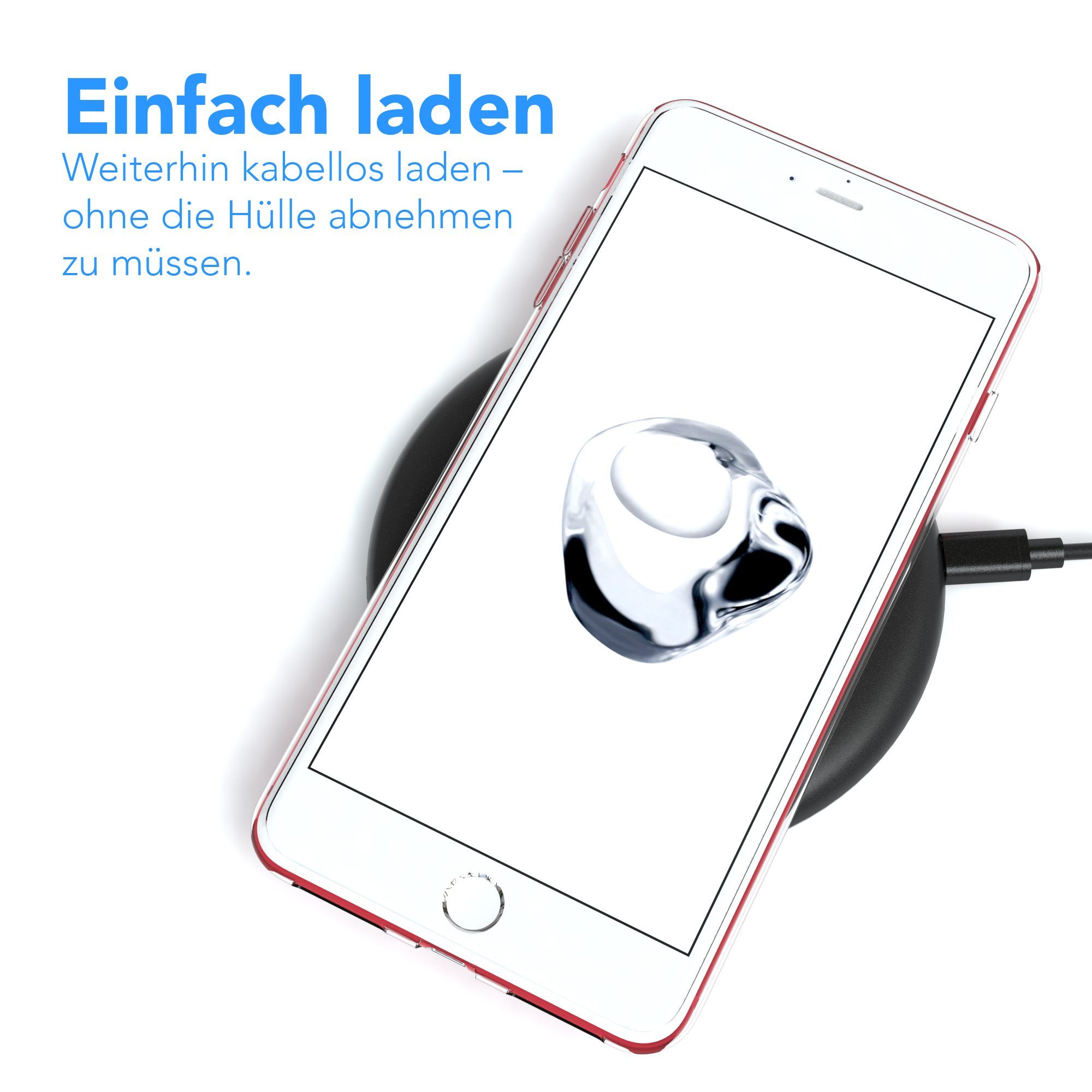EAZY CASE Handyhülle Slimcover Clear für Apple iPhone 8 Plus /iPhone 7+ 5,5 Zoll, durchsichtige Hülle Ultra Dünn Silikon Backcover TPU Telefonhülle Klar