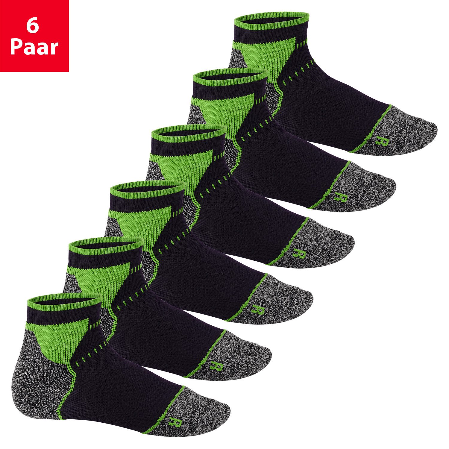 Sportsocken Damen & Herren Funktions Sport Socken (6 Paar) Laufsocken