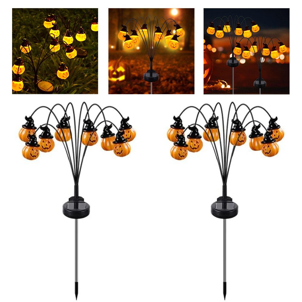 QUBEBU Gartenleuchte Halloween Kürbis Gartenlichter 60 LED Halloween Deko S günstig online kaufen