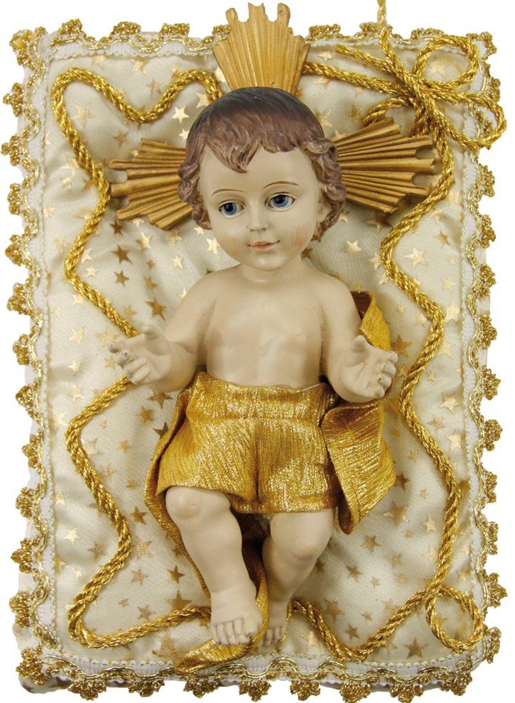 Kissen, dekoprojekt Dekofigur Jesuskind auf Heiligenfigur creme