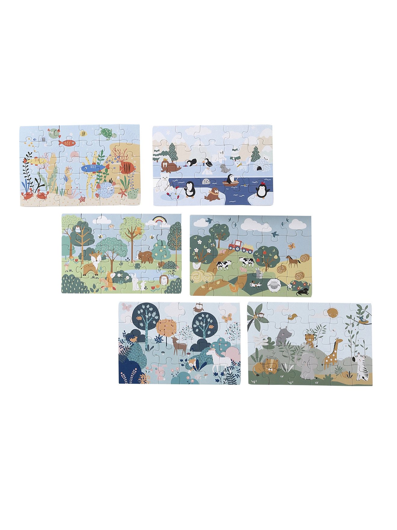 vertbaudet Puzzle 6 magnetische Puzzles für Kinder, 20 bis 30 Teile, Puzzleteile, 20 bis 30 Teile