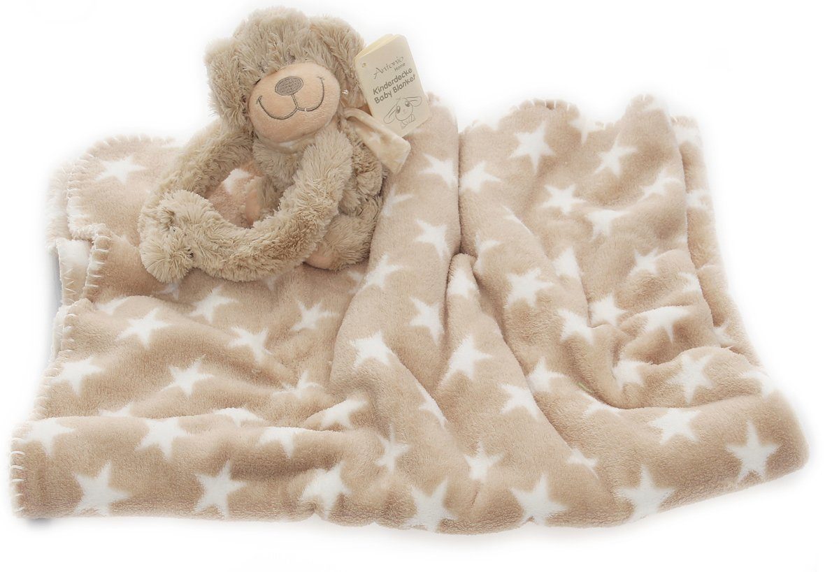 Babydecke Baby Kuscheldecke CL 0033 Schlamm - Stern, CLEO STYLE, Kuscheldec günstig online kaufen