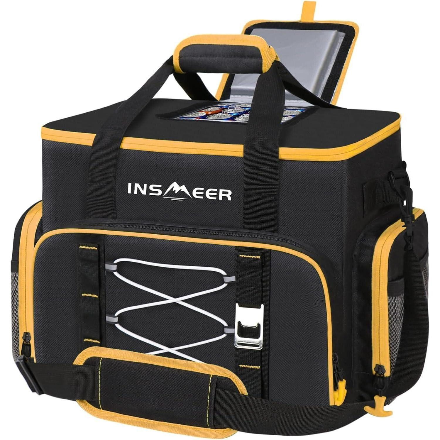 Kühltasche Kühltasche 45L 55Cans Faltbar Isoliert Auslaufsicher Gelb