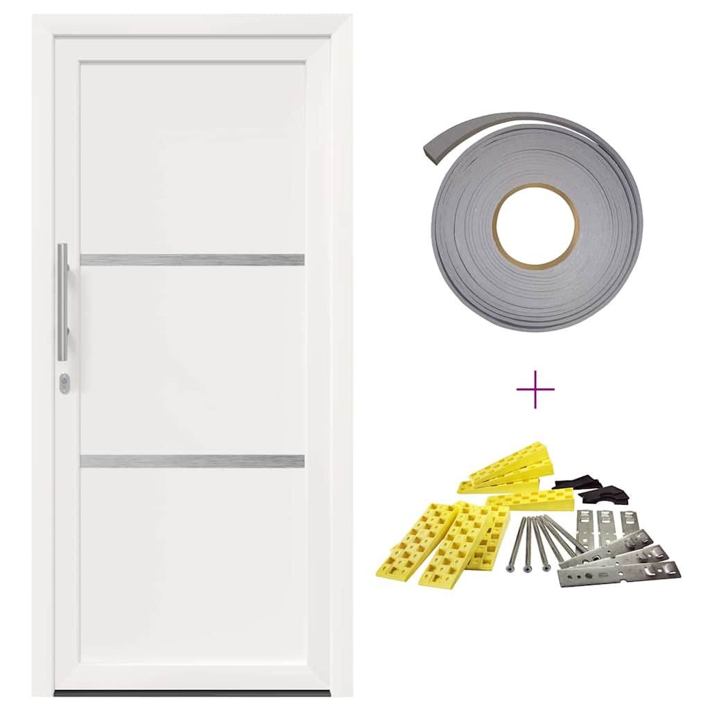 vidaXL Haustür Vordertür Weiß PVC (1-St)