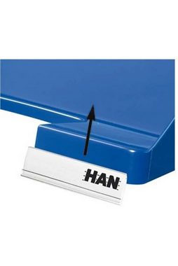 HAN Etiketten HAN 10 Beschriftungsschilder mit Clip (transparent), Maße: 6 cm x 1,3 cm