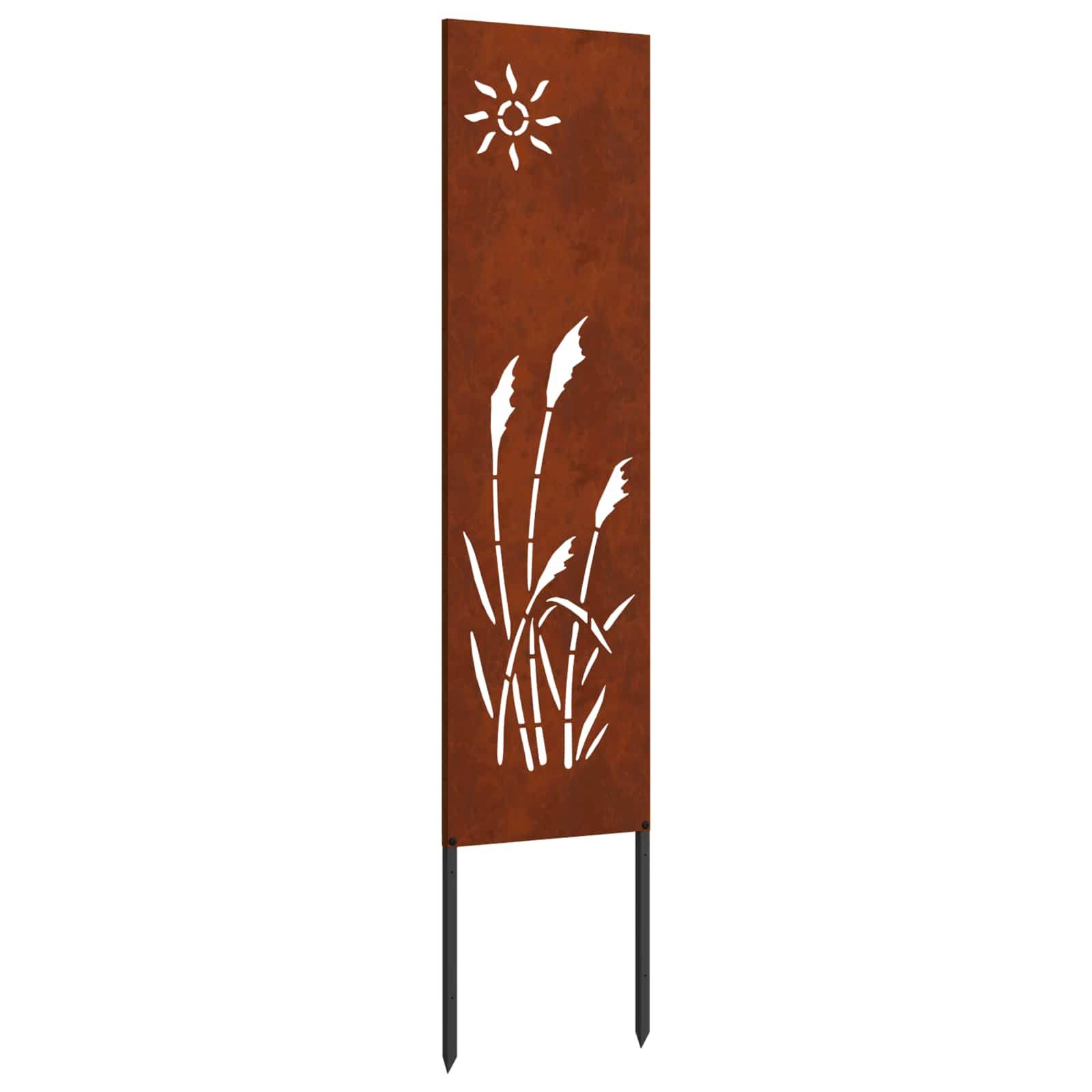 vidaXL Wandbild Garten Sichtschutz-Leinwand Rostig 32 x 140 cm Wetterfeststahl, (1 St)