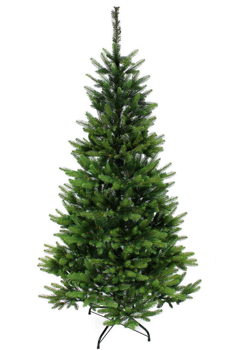 Arnusa Künstlicher Weihnachtsbaum Spritzguss Premium wie echt mit Klappsystem und Tasche Naturgetreu, Edeltanne, tolle Qualität 150 cm Höhe und 1093 Spitzen