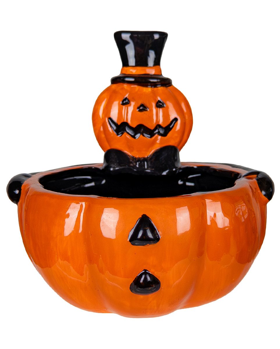 Horror-Shop Dekoobjekt Vintage Halloween Kürbis Süßigkeiten Schale aus Ke