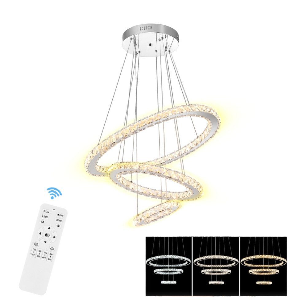 Deckenleuchte 3 Ringen Moderne LED Hängelampe Esstisch Höhenverstellbar Hängeleuchte